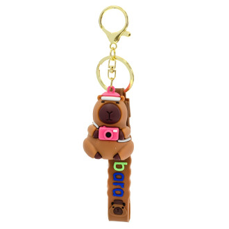 Keychain Capybara with Camera Brown 1 pc