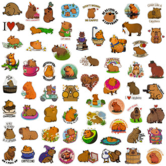Sticker Set Capybara Mixed Colors (60 pcs)