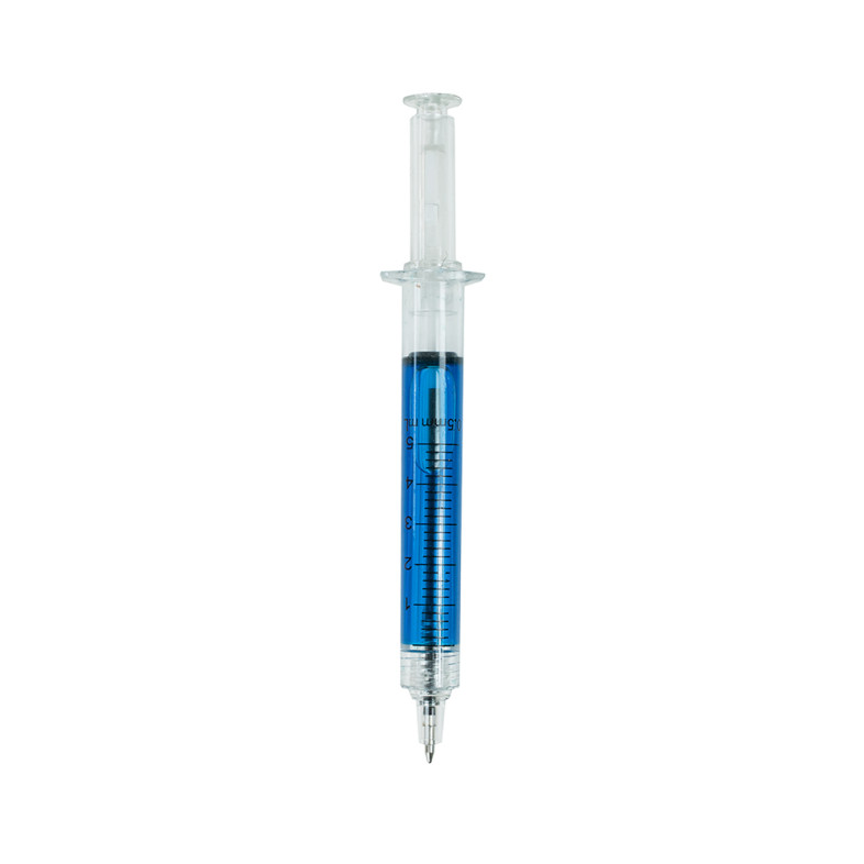 Ballpoint pen black paste 13 cm Syringe blue 1 pc