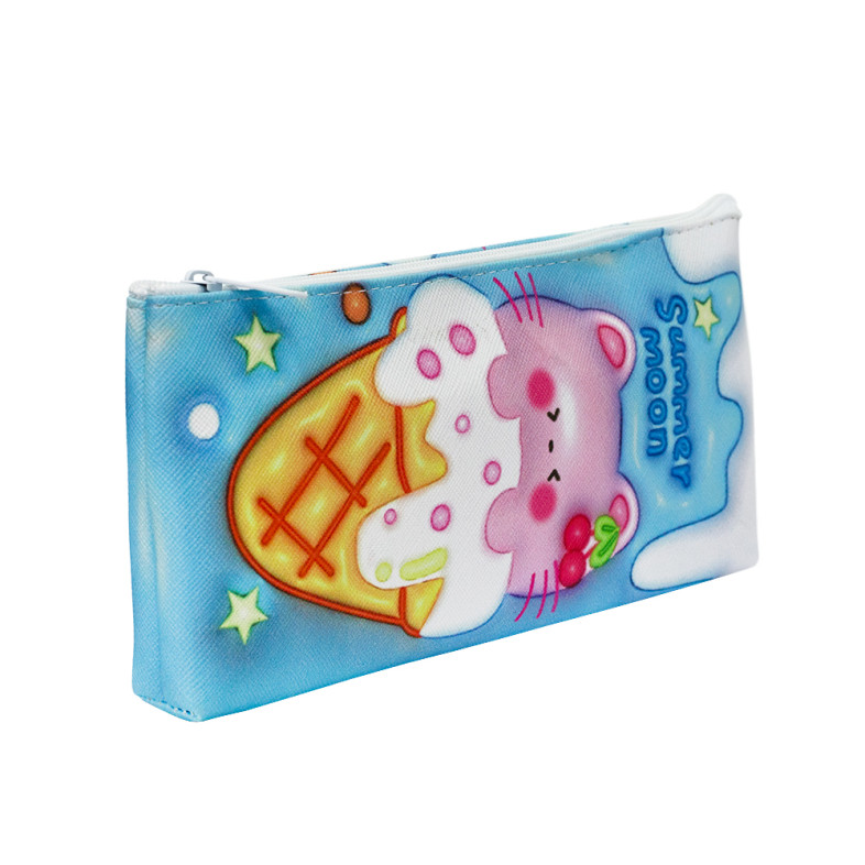Pencil case 18x9 cm Ice cream blue 1 pc