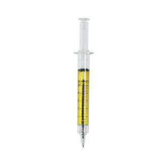 Ballpoint pen black paste 13 cm Yellow syringe 1 pc