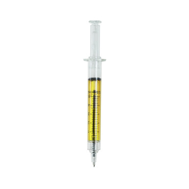Ballpoint pen black paste 13 cm Yellow syringe 1 pc