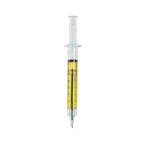 Ballpoint pen black paste 13 cm Yellow syringe 1 pc