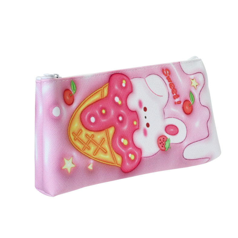 Pencil case 18x9 cm Ice cream pink 1 pc