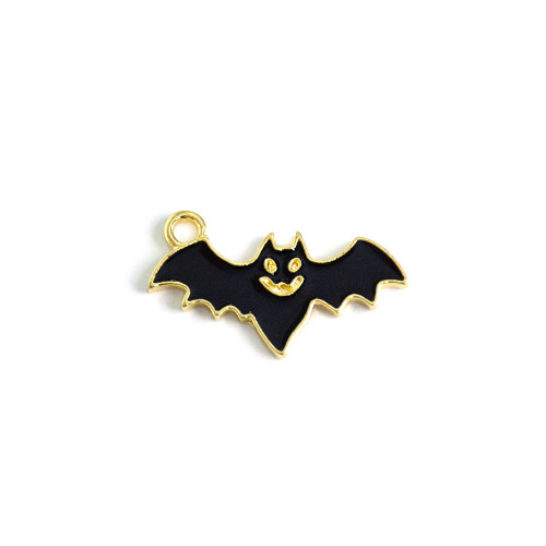 Halloween Bat enamel pendant black 1 pc.