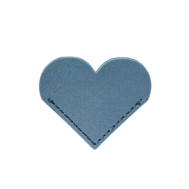Leather bookmark 5x6 cm Heart blue 1 pc