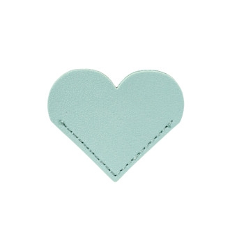 Leather bookmark 5x6 cm Heart turquoise 1 pc