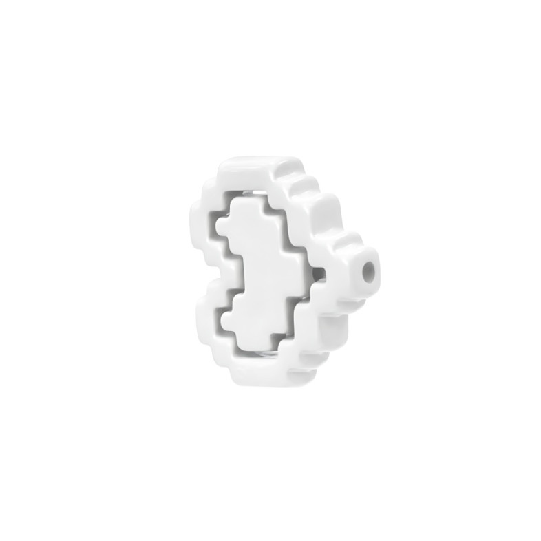 Koralik plastikowy 30x25 mm Serce biały 1 szt