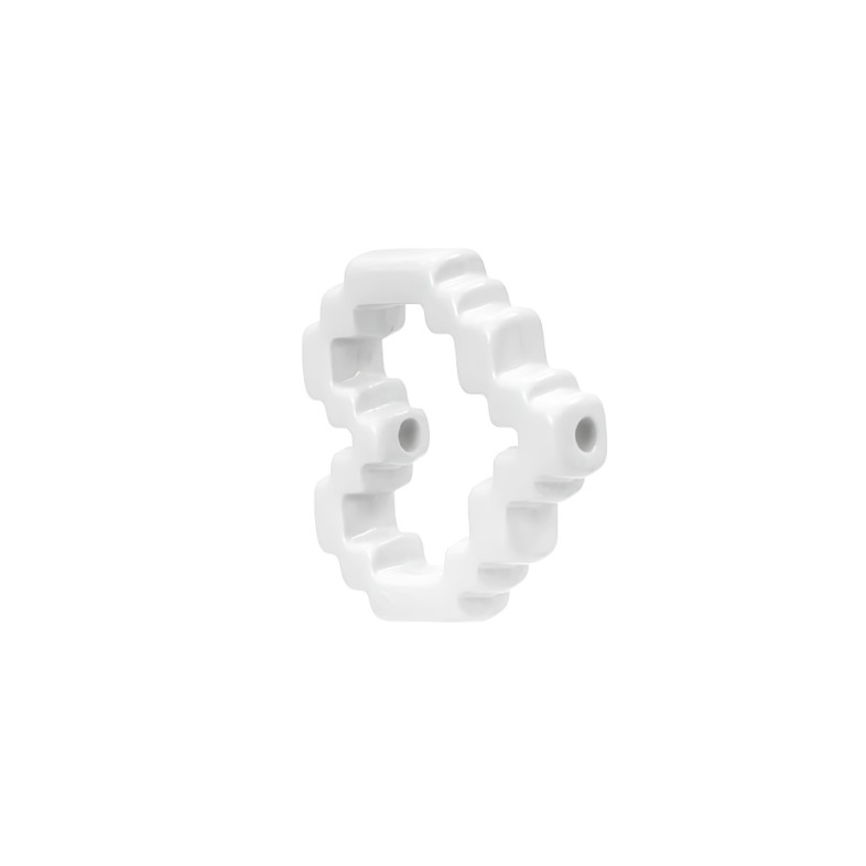 Koralik plastikowy 30x25 mm Serce biały 1 szt