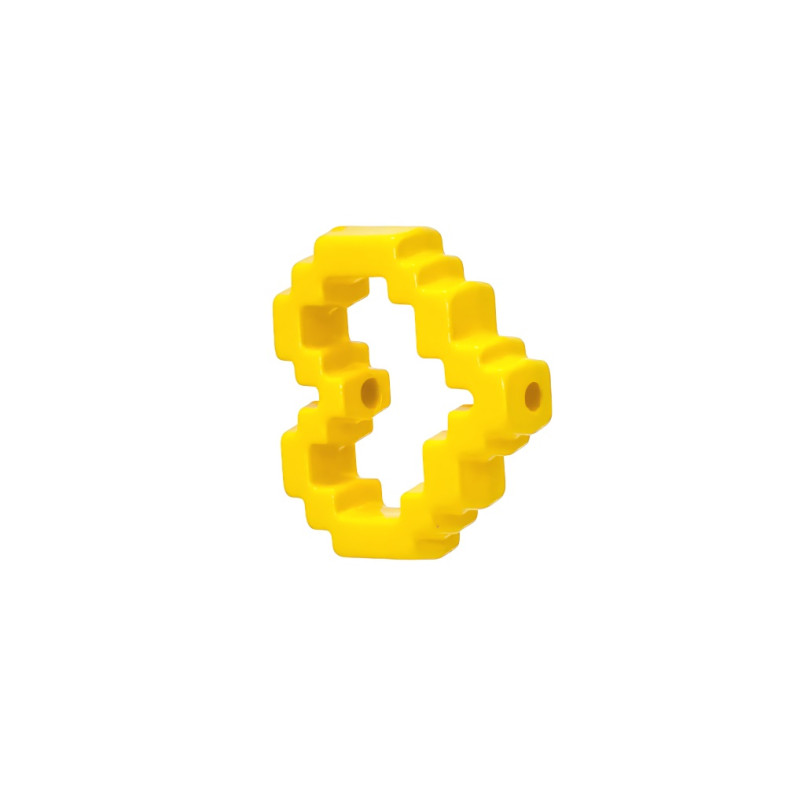 Koralik plastikowy 30x25 mm Serce żółty 1 szt