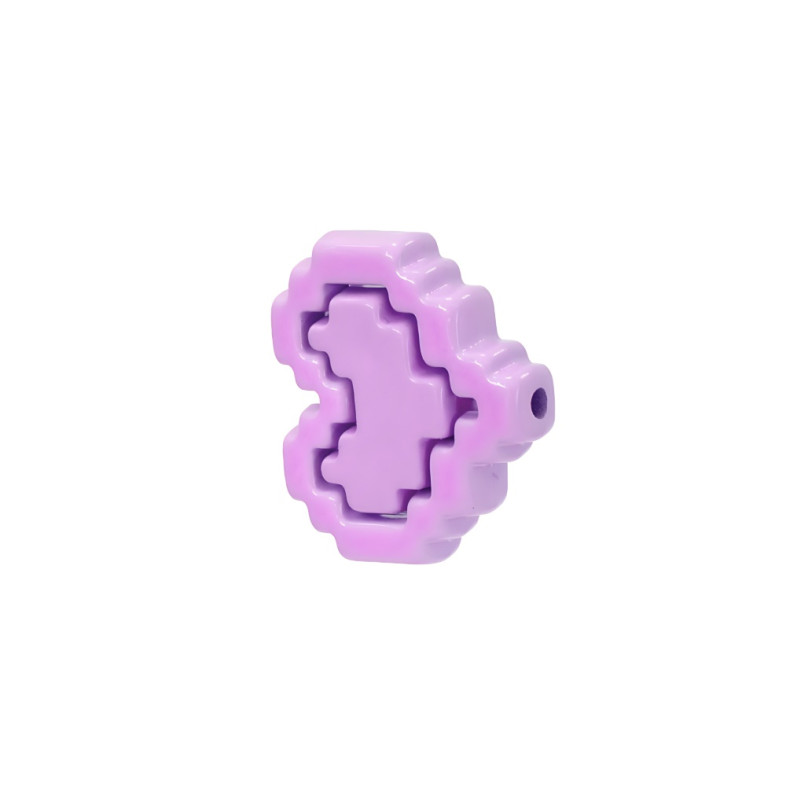 Plastic bead 30x25 mm Heart purple 1 pc.