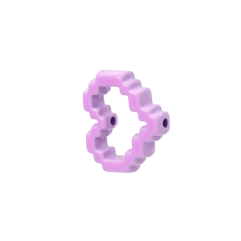 Plastic bead 30x25 mm Heart purple 1 pc.
