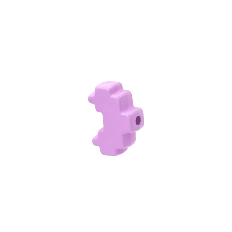 Plastic bead 30x25 mm Heart purple 1 pc.