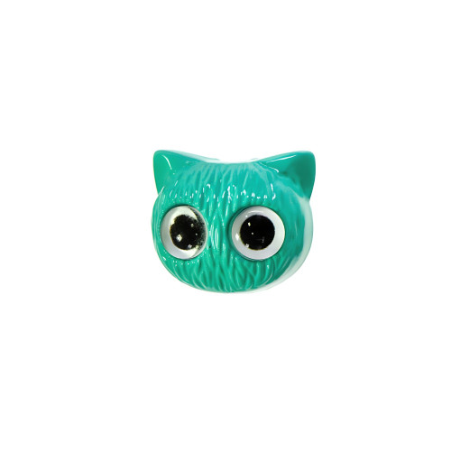 Plastic bead 16x19 mm Turquoise cat 1 pc.