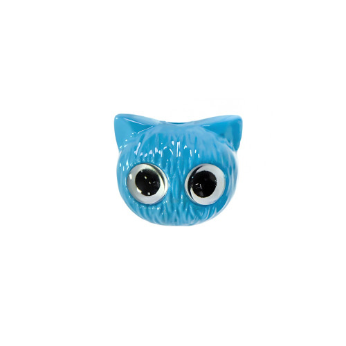 Plastic bead 16x19 mm Blue cat 1 pc.