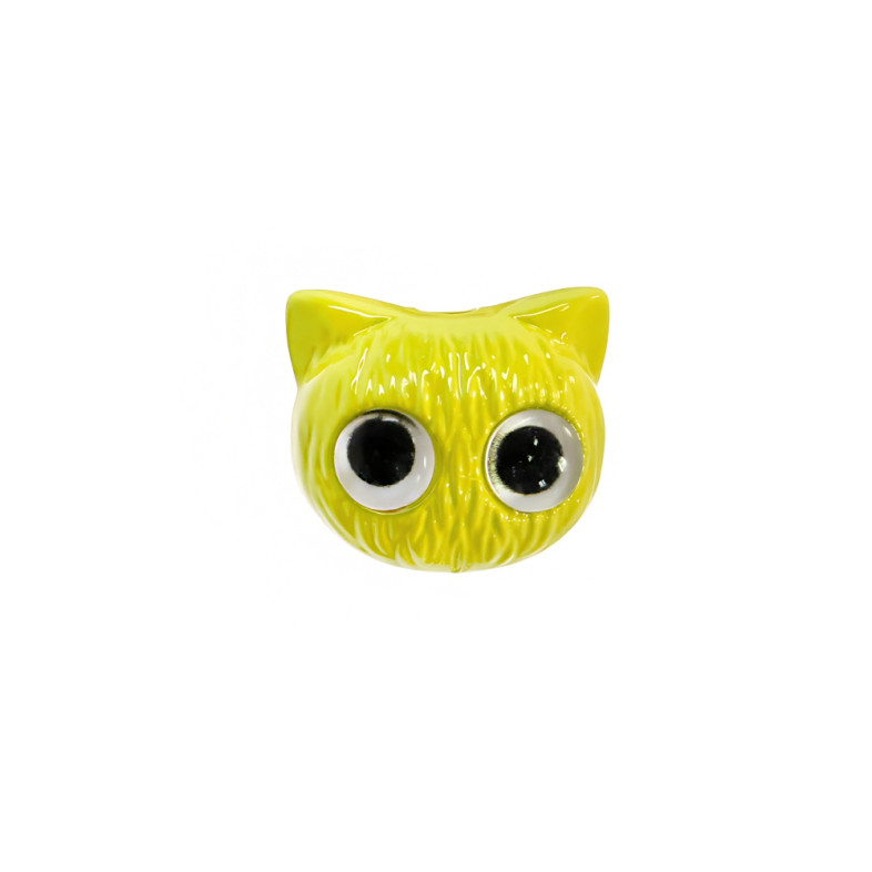 Koralik plastikowy 16x19 mm Kotek żółty 1 szt