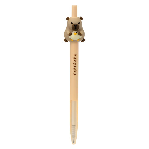 Gel Pen 15.5 cm Capybara with Duckling Brown 1 pc