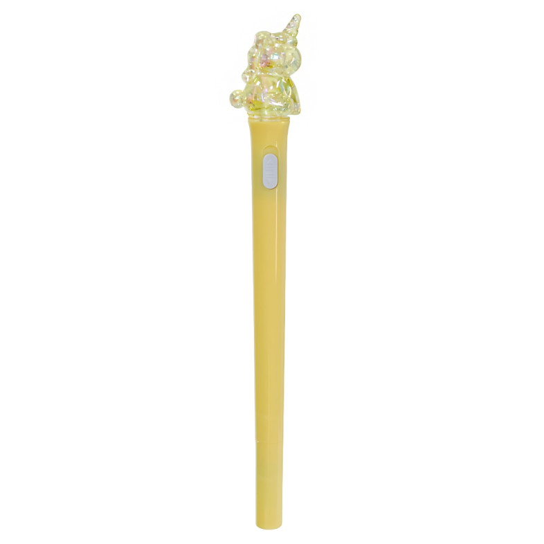 Ballpoint Pen 18 cm Unicorn Transparent Yellow 1 pc