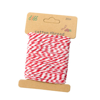Twine on Spool 20 meters Red-White 1 pc