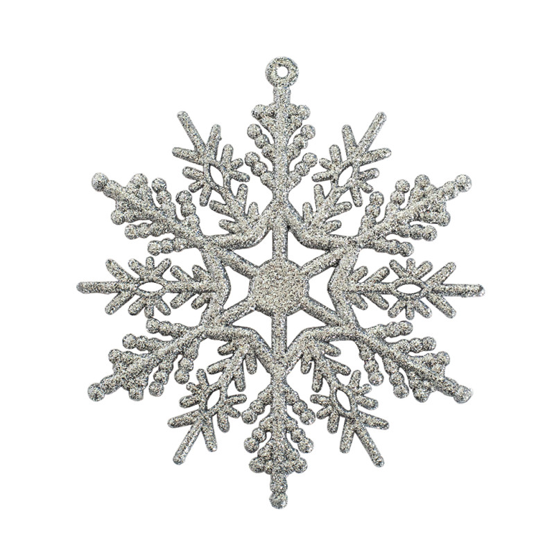 Element dekoracyjny 10 cm Śnieżynka srebrny 1 szt