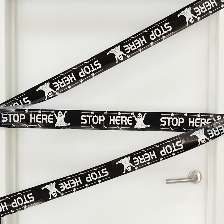 Halloween warning tape black 6 meters