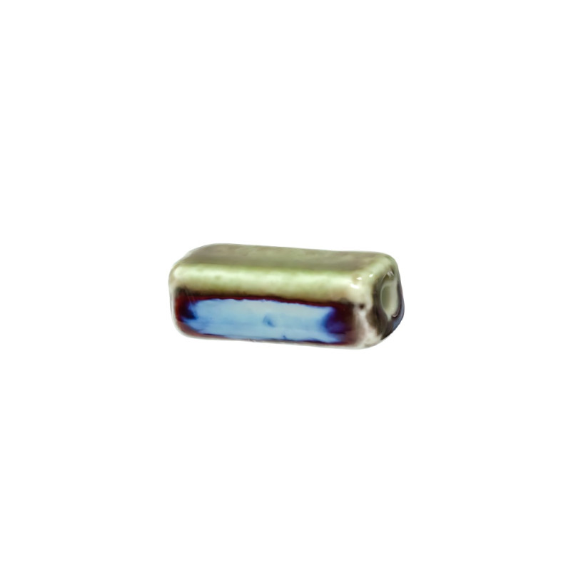 Ceramic bead 29x10 mm rectangular light green 1 pc.