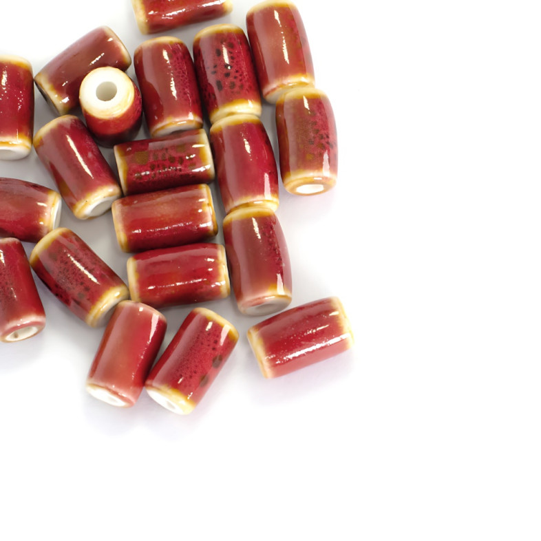 Ceramic bead 10x6 mm rectangular 1 pc.