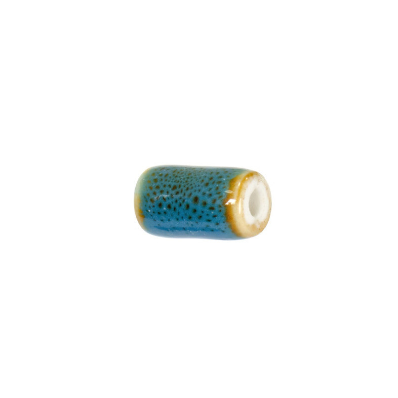 Ceramic bead 10x6 mm rectangular blue 1 pc.