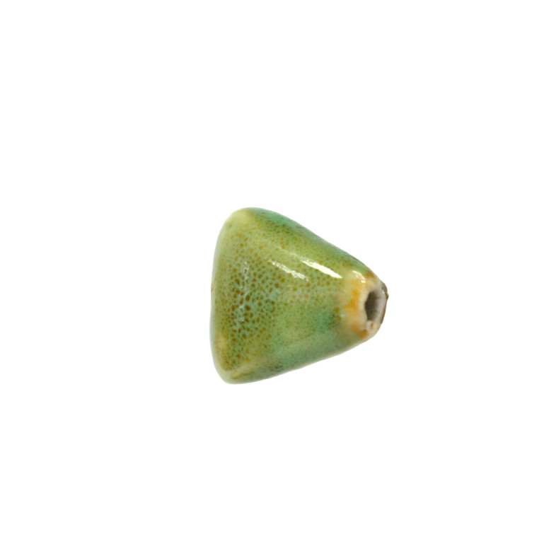Koralik ceramiczny 16x8 mm trójkątny zielony 1 szt