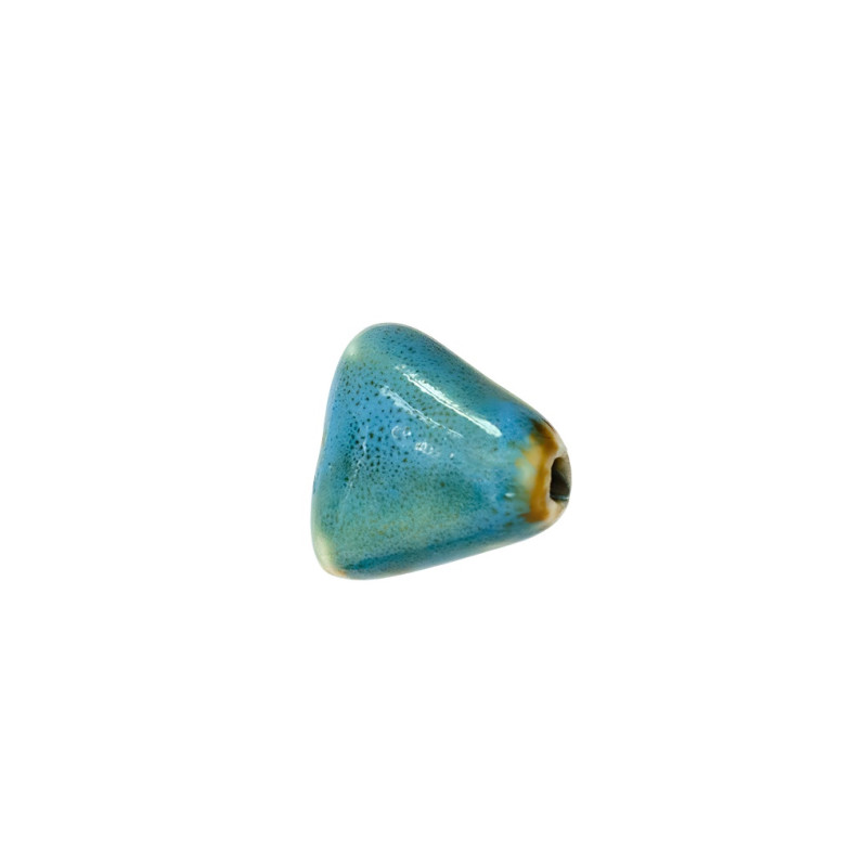 Koralik ceramiczny 16x8 mm trójkątny niebieski 1 szt