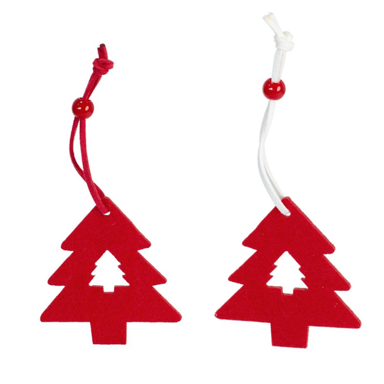 Felt Element 6.8x6.4 cm Christmas Tree Red 1 pc