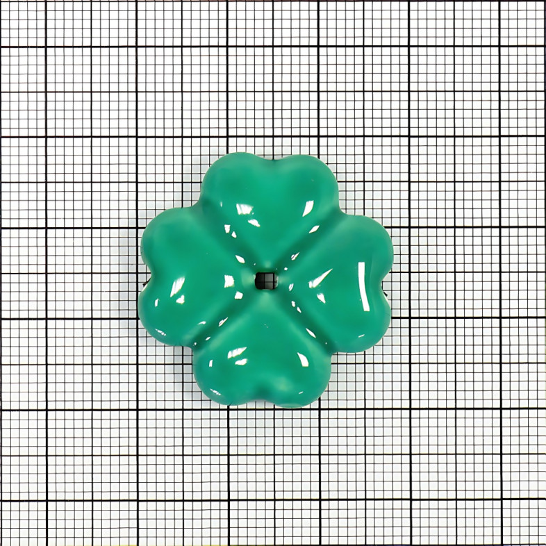 Ceramic bead 26 mm Clover green 1 pc