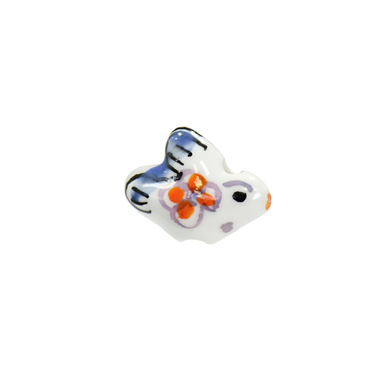 Ceramic bead 20x16 mm White bird 1 pc.