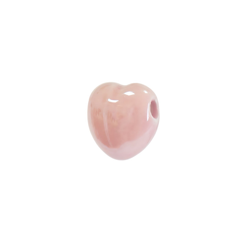 Ceramic bead Heart pink 1 pc.