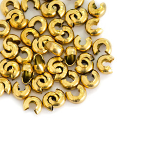 Crimp 3 mm stainless steel gold 1 pc.