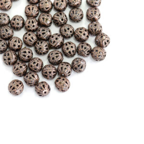 Openwork bead 6 mm copper 1 pc.