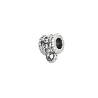 Metalowa podstawa do zawieszek 6x6 mm w kolorze melchioru 1 szt