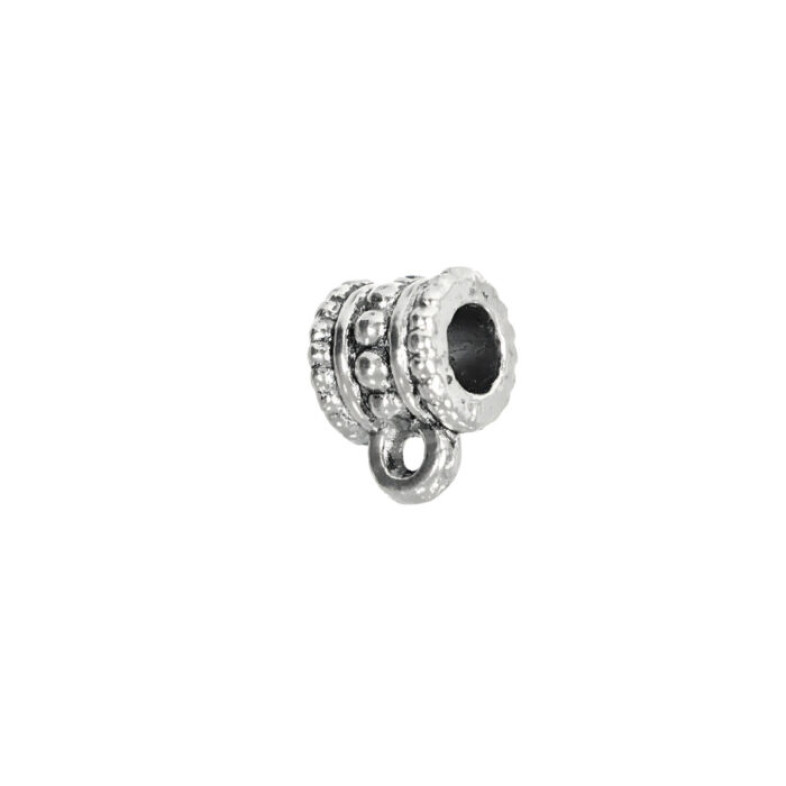Metalowa podstawa do zawieszek 6x6 mm w kolorze melchioru 1 szt