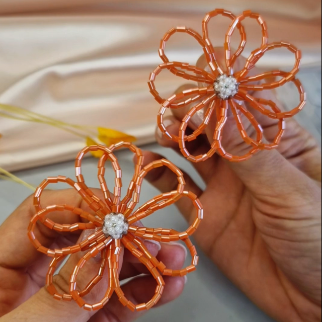 Beaded flower earrings